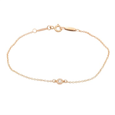 TIFFANY＆CO By the Yard Diamond Bracelet 16.5cm 18KRG Pink Rose Gold Used Women