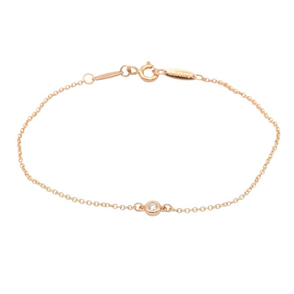 TIFFANY＆CO By the Yard Diamond Bracelet 16.5cm 18KRG Pink Rose Gold Used Women