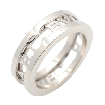 BVLGARI B-zero1 Open Logo Spiral Ring 18KWG Gold Used Women US size #3.75 #47