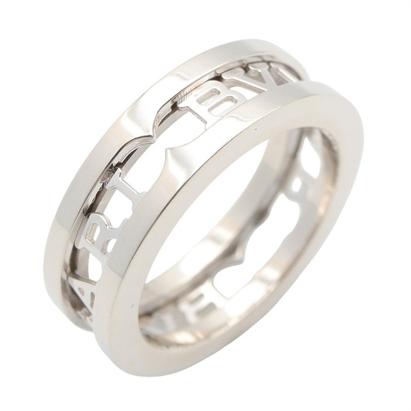BVLGARI B-zero1 Open Logo Spiral Ring 18KWG Gold Used Women US size #3.75 #47