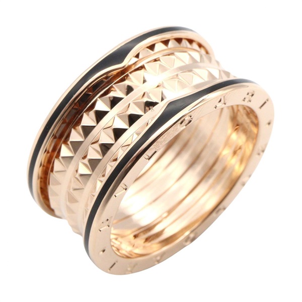 BVLGARI B-zero 1 Lock Ring Ceramic 18KPG Rose Gold Used women US size 11.5 #68