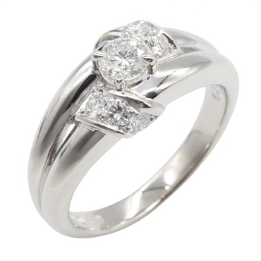 POLA Diamond Ring Pt900 Platinum Clear Used Women US size #5.25