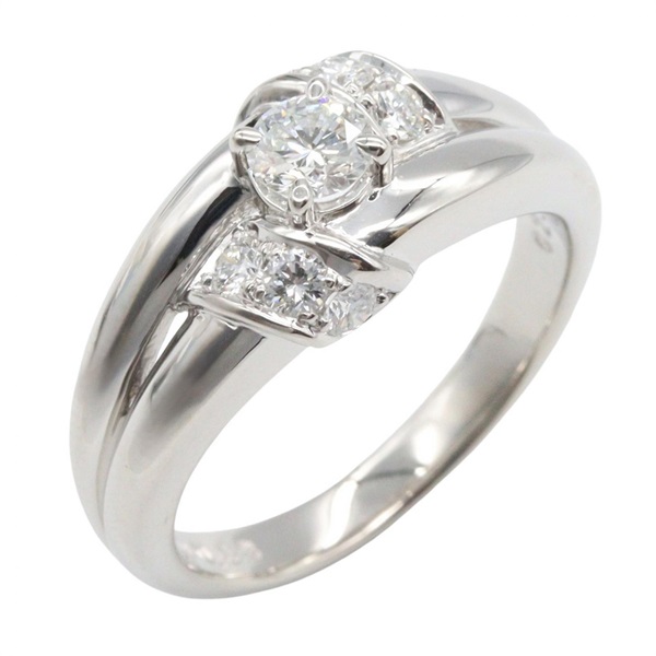 POLA Diamond Ring Pt900 Platinum Clear Used Women US size #5.25