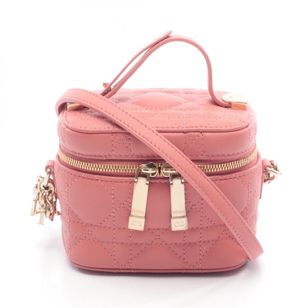 Christian Dior Lady Dior Micro Vanity Cannage crossbody Handbag leather Pink