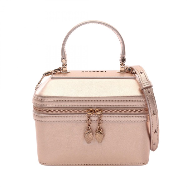 BVLGARI Serpenti Jewelry Box 2Way Shoulder Handbag leather Pink Used Women