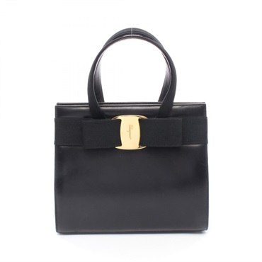 Salvatore Ferragamo Vara ribbon Handbag 21 4178 leather Black GHW Used Women