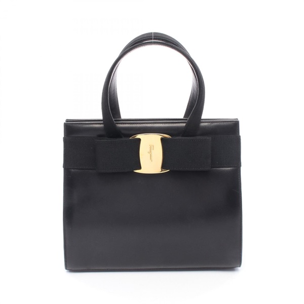 Salvatore Ferragamo Vara ribbon Handbag 21 4178 leather Black GHW Used Women