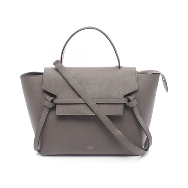 CELINE BELT BAG MINI shoulder Handbag 176103 leather charcoal Gray Used Women