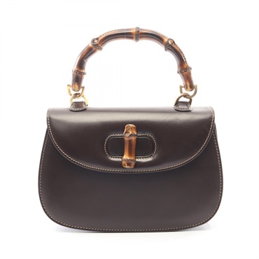 GUCCI Old Gucci Bamboo Handbag leather Brown Used Women