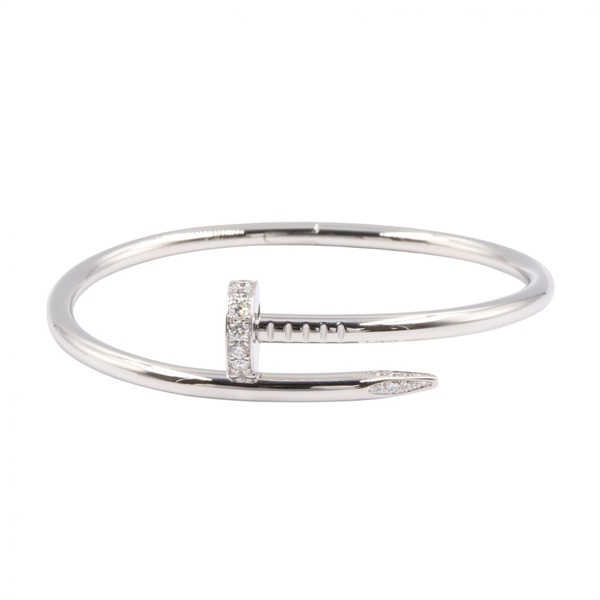 CARTIER Juste un Clou Diamond Bracelet Bangle 18KWG White Gold Clear Used Women
