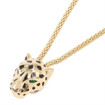 CARTIER PANTHERE de Cartier Tsavorite Diamond Onyx Necklace 18KYG Gold Used