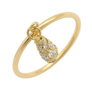 TIFFANY＆CO Teardrop Diamond Ring 18KYG Yellow Gold Used women US size 5.25