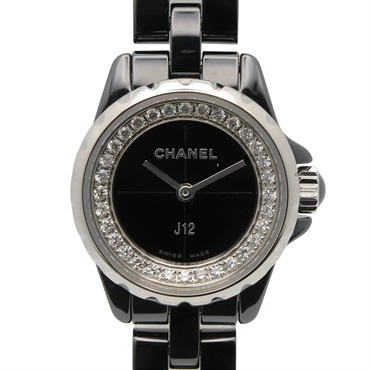 CHANEL J12 XS Diamond Bezel Wrist Watch H5235 Quartz ceramic diamond Used Women