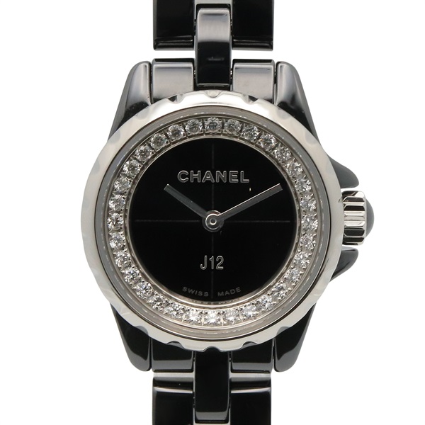 CHANEL J12 XS Diamond Bezel Wrist Watch H5235 Quartz ceramic diamond Used Women