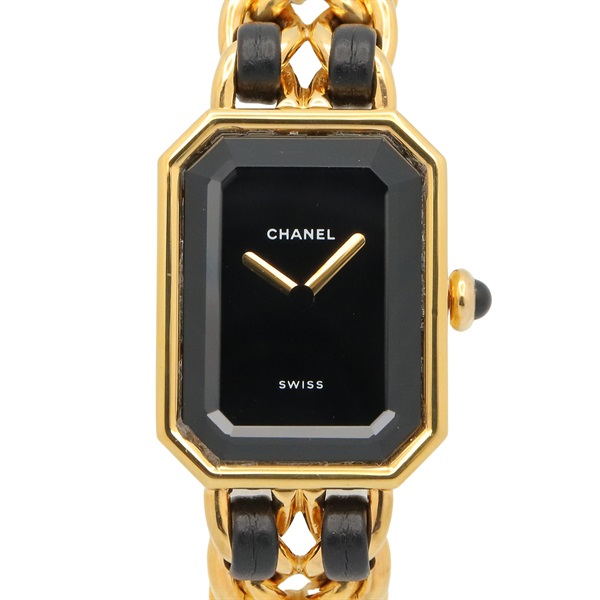 CHANEL Premiere S Wrist Watch H0001 Quartz Gold Plated leather Used Women CC