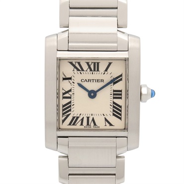 CARTIER Tank francaise SM Wrist Watch W51008Q3 Quartz Stainless Steel Used Women
