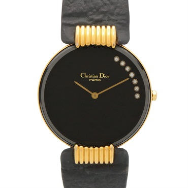 Christian Dior Bagheera Diamond Wrist Watch L47.153.3 Quartz GP Black Women