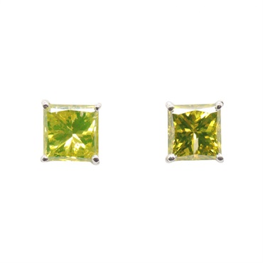 JEWELRY Treated Diamond Pierced earrings 18KWG White Gold Yellow Used women