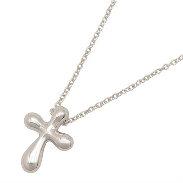 TIFFANY＆CO Small Cross Necklace Pendant 40.5cm Pt950 Platinum Used Women