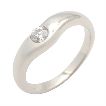 TIFFANY＆CO Curved Band Diamond Ring Pt950 Platinum Used Women US size #5.75
