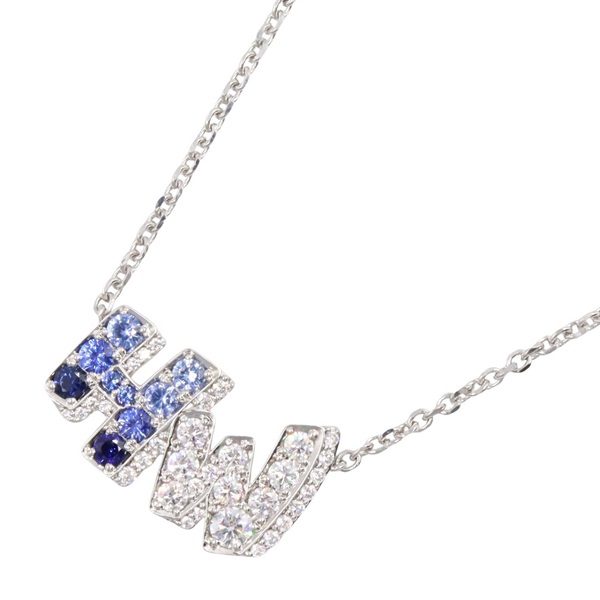 HARRY WINSTON HW Graffiti Sapphire Diamond Necklace Pt950 Platinum Used Women