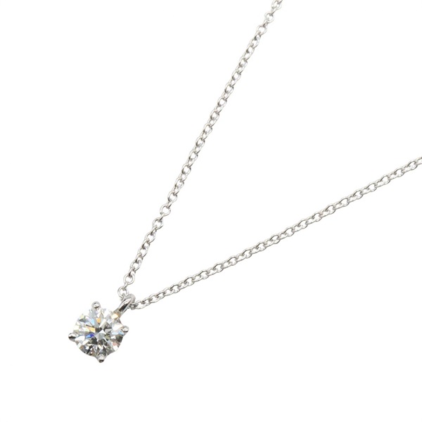 TIFFANY＆CO Solitaire Diamond Necklace Pendant Pt950 Platinum Used women
