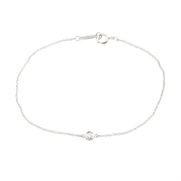 TIFFANY＆CO By the Yard Diamond Bracelet Pt 950 Platinum Clear Used Women 18cm