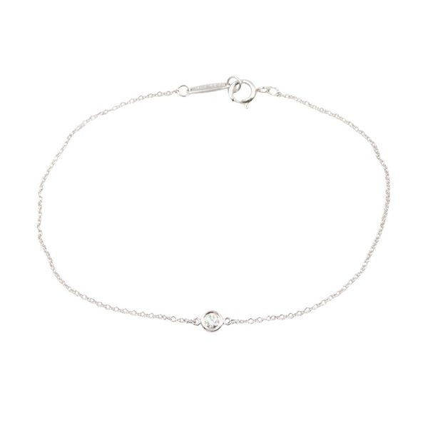 TIFFANY＆CO By the Yard Diamond Bracelet Pt 950 Platinum Clear Used Women 18cm