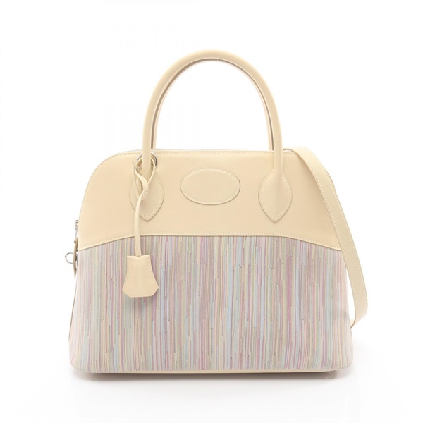 HERMES Bolide 31 Shoulder Handbag Box calf leather Vibrato Beige Used F SHW