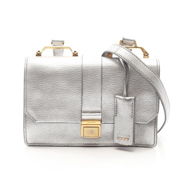 Miu Miu MADRAS Madras Crossbody Shoulder Bag 5BH609 leather Silver Gold Used