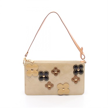 LOUIS VUITTON Flower lexington Handbag pouch M92246 Monogram Vernis Beige Used