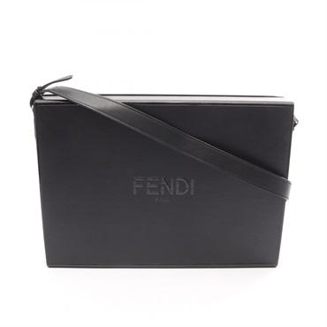 FENDI Messenger Box Crossbody Shoulder Bag 7VA523 leather Black Used mens