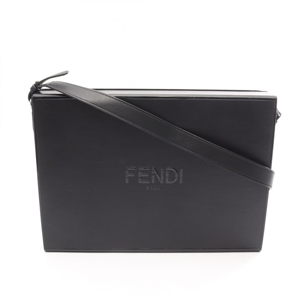 FENDI Messenger Box Crossbody Shoulder Bag 7VA523 leather Black Used mens