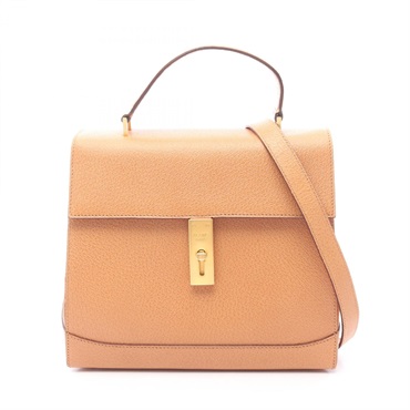 CELINE Top handle Turn lock Shoulder Crossbody Handbag leather Brown Used Women
