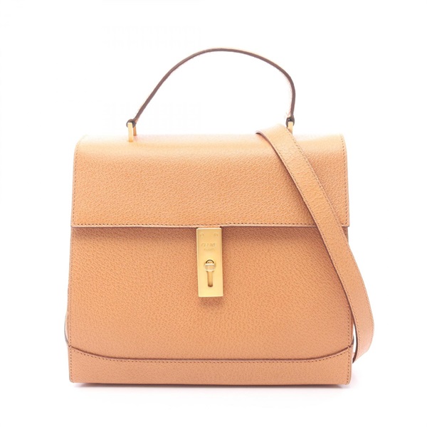 CELINE Top handle Turn lock Shoulder Crossbody Handbag leather Brown Used Women