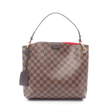 LOUIS VUITTON Graceful PM Shoulder Bag N44044 Damier leather Brown Ebene Used
