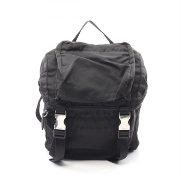 PRADA Triangle logo Rucksack Backpack Nylon Black Used Women