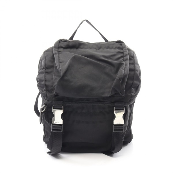 PRADA Triangle logo Rucksack Backpack Nylon Black Used Women