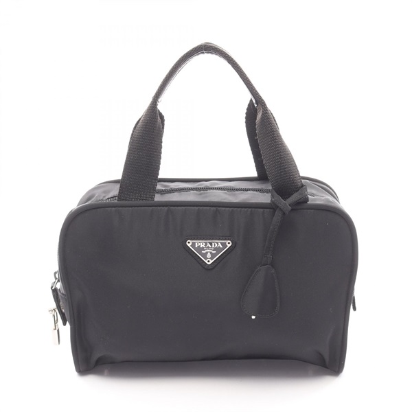 PRADA DILIGENZA Triangle logo Zipper Handbag B7566 Nylon Black Used Women
