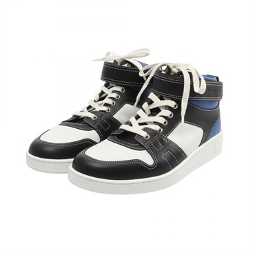 HERMES Free style sneakers #40.5 shoes leather Black White Blue Used mens