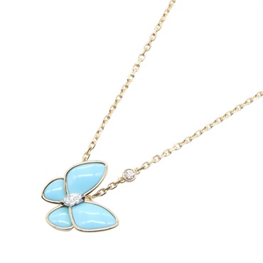 Van Cleef & Arpels De Papillon Necklace Diamond 18KYG Yellow Gold Turquoise Used