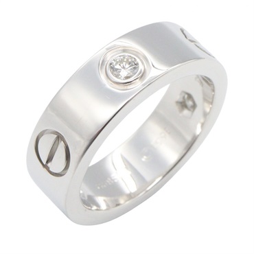 CARTIER Love Ring 3P Diamond 18KWG White Gold Used unisex US size 4.5 #48