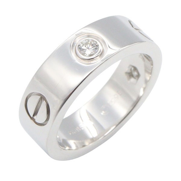 CARTIER Love Ring 3P Diamond 18KWG White Gold Used unisex US size 4.5 #48