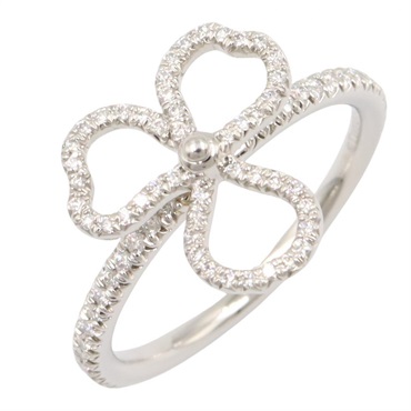 TIFFANY＆CO Paper flower Diamond Ring Pt950 Platinum Used Women US size #4.75