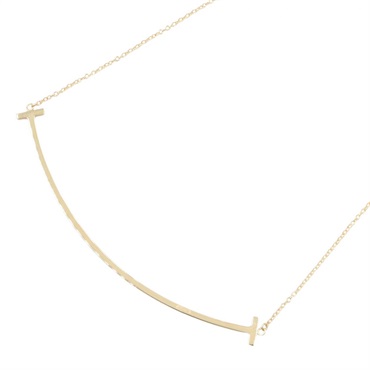 TIFFANY＆CO T Smile Large Necklace Pendant 18KYG Yellow Gold Used Women