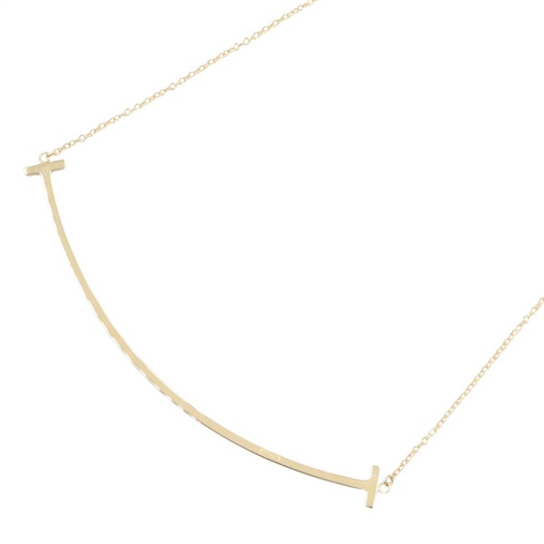 TIFFANY＆CO T Smile Large Necklace Pendant 18KYG Yellow Gold Used Women