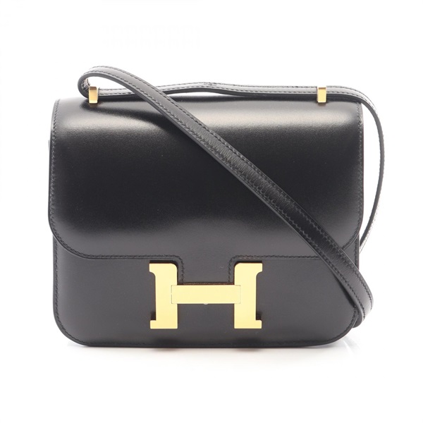 HERMES Constance III 3 mini Shoulder Bag Box calfskin leather Black GHW Women K
