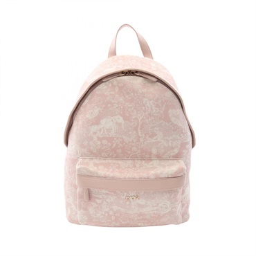 Christian Dior Rucksack Backpack canvas leather Pink Used Women logo