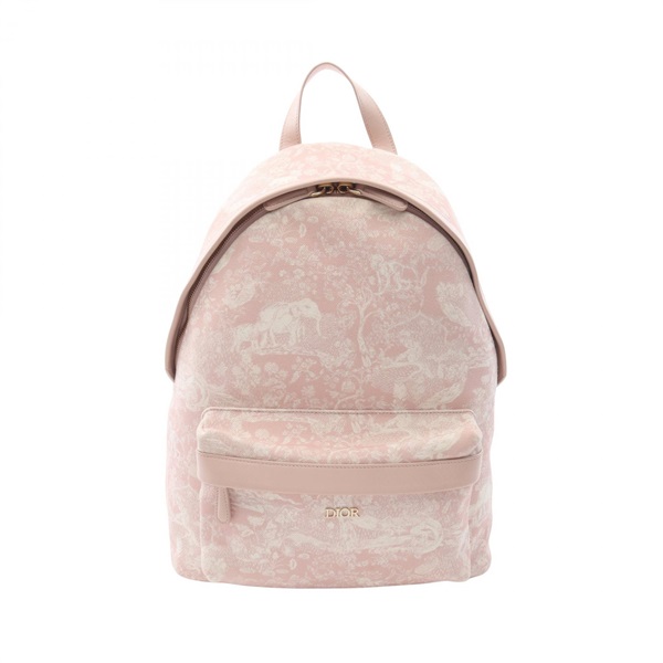 Christian Dior Rucksack Backpack canvas leather Pink Used Women logo