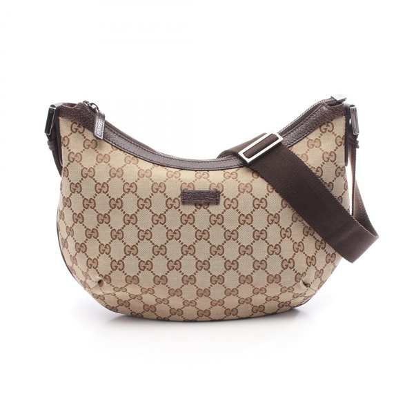 GUCCI GG canvas Shoulder crossbody Bag 181092 canvas leather Beige Brown Used